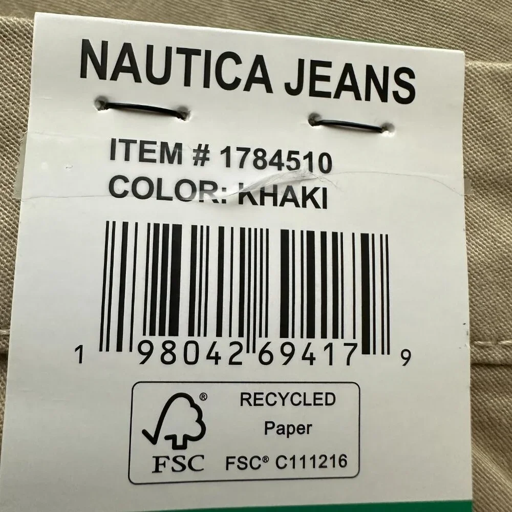 Nautica Jeans Women's Chino Pant Size 12 Khaki Stretch Relaxed Fit Ankle Length